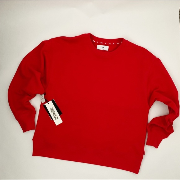 TNA Red Oversized crew Sweatshirt-SZ 1 - Picture 2 of 7